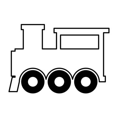 buhar tren siluet izole simgesi