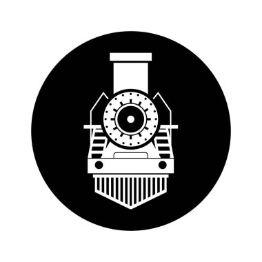 buhar tren siluet izole simgesi