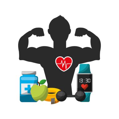 sağlıklı yaşam konsepti simgeler