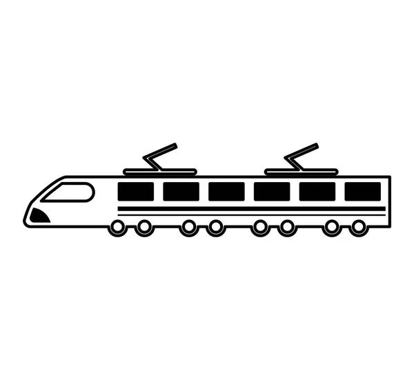 Silhouette tram icône isolée — Image vectorielle