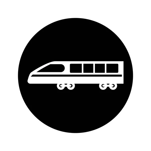 Tram silhouet geïsoleerde pictogram — Stockvector