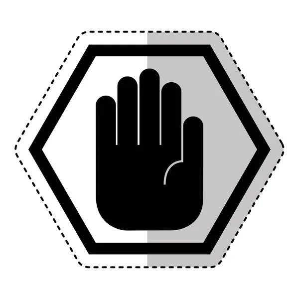 Main stop icône isolée — Image vectorielle