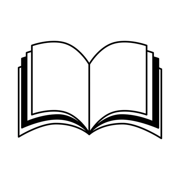 Tekst książki sylwetka ikona na białym tle — Wektor stockowy