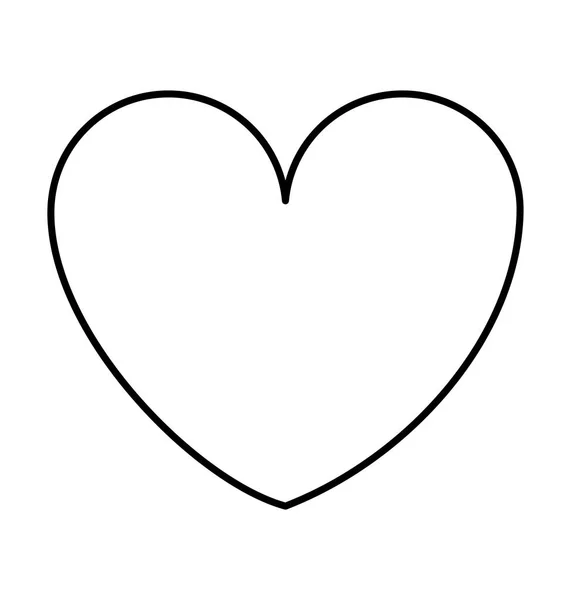 Ikona na białym tle sylwetka serca — Wektor stockowy