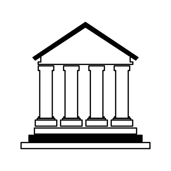 Bâtiment colonne romaine icône — Image vectorielle