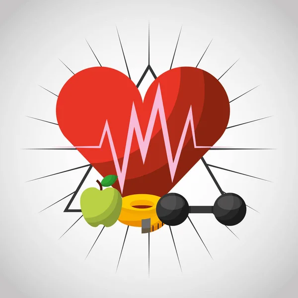 Ikon konsep gaya hidup sehat - Stok Vektor