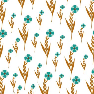 Sevimli çiçek bahçesi dekoratif desen