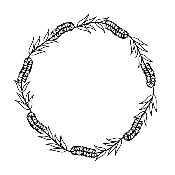 Icono decorativo corona floral — Archivo Imágenes Vectoriales