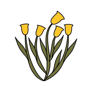 Sevimli çiçek bahçesi izole simgesi