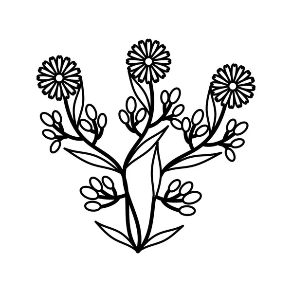 Söt blomma trädgård isolerade ikonen — Stock vektor