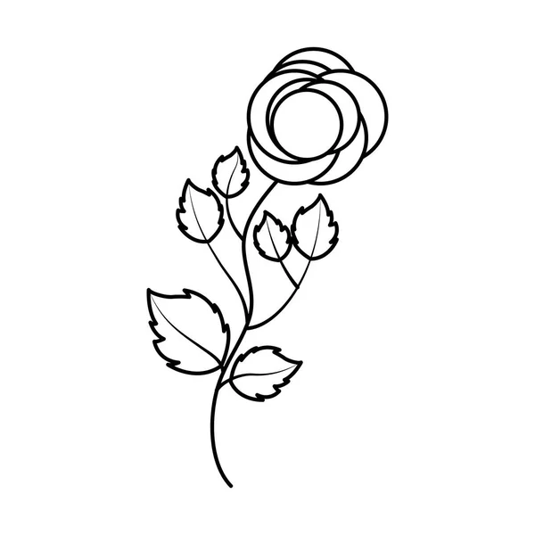 Ładny ogród kwiatowy na białym tle ikona — Wektor stockowy