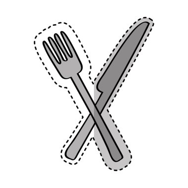 bıçak ve çatal mutfak çatal bıçak izole simgesi