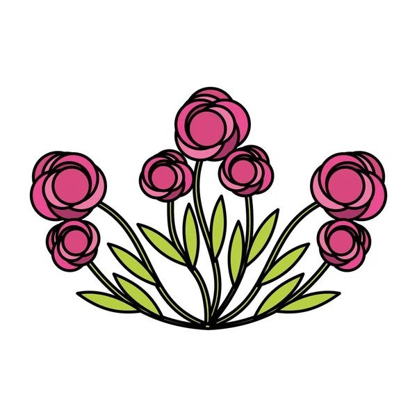 Милый цветочный сад изолированный значок — стоковый вектор
