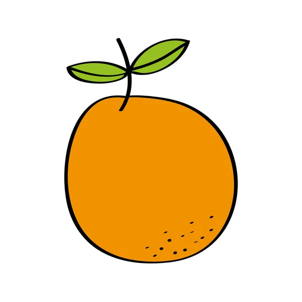 Naranja fruta fresca dibujo icono — Archivo Imágenes Vectoriales