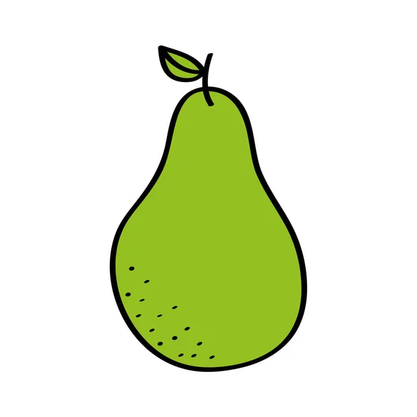 Poire fruits frais dessin icône — Image vectorielle