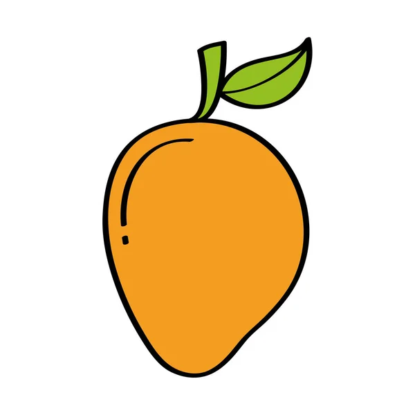 Mango vers fruit tekening pictogram — Stockvector