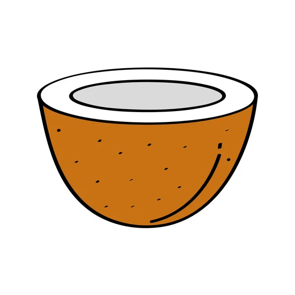 Kokosnoot vers fruit tekening pictogram — Stockvector