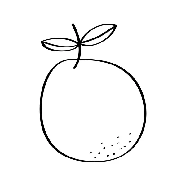 Laranja ícone de desenho de frutas frescas — Vetor de Stock