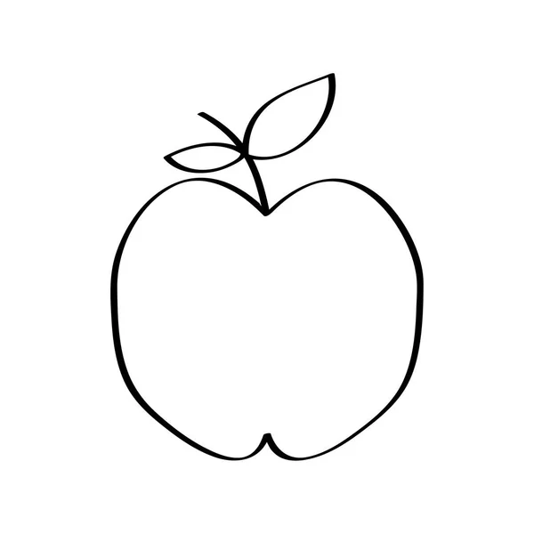 Apple färsk frukt ritning-ikonen — Stock vektor