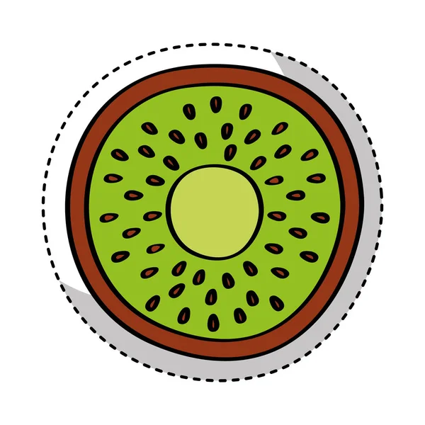 Kiwi icono de dibujo de fruta fresca — Vector de stock