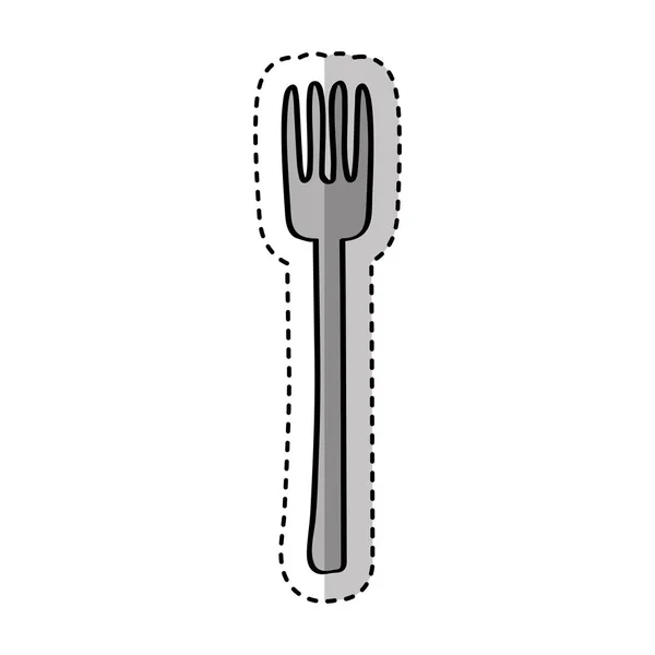 Tenedor cocina cubiertos aislado icono — Vector de stock