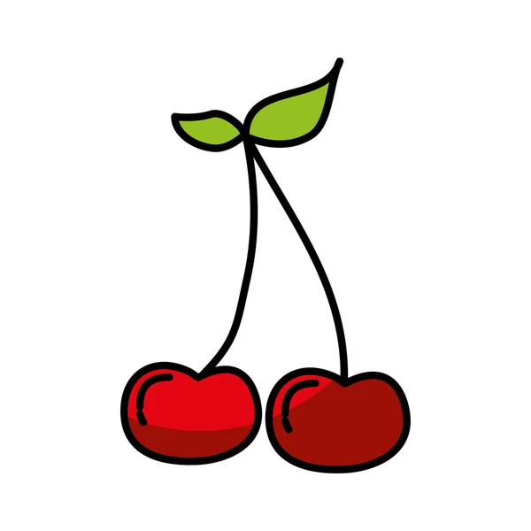 Kirsche frisches Obst Zeichensymbol — Stockvektor