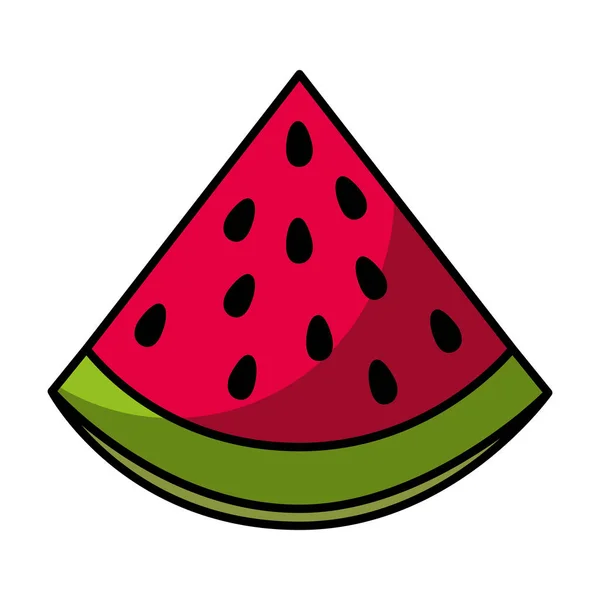 Sandía fruta fresca dibujo icono — Vector de stock