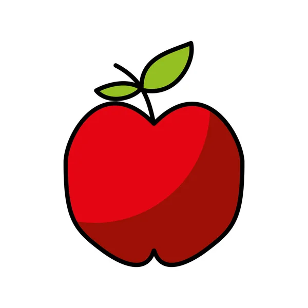 Pomme fruits frais dessin icône — Image vectorielle