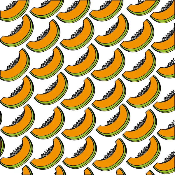 Papayas Muster frisches Obst Zeichensymbol — Stockvektor