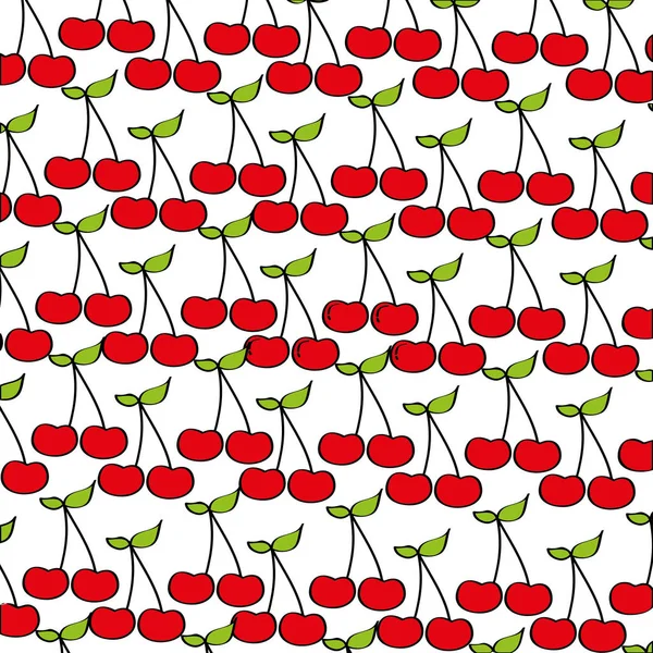 Kirschen Muster frisches Obst Zeichensymbol — Stockvektor