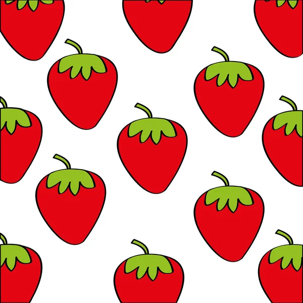Erdbeeren Muster frisches Obst Zeichensymbol — Stockvektor