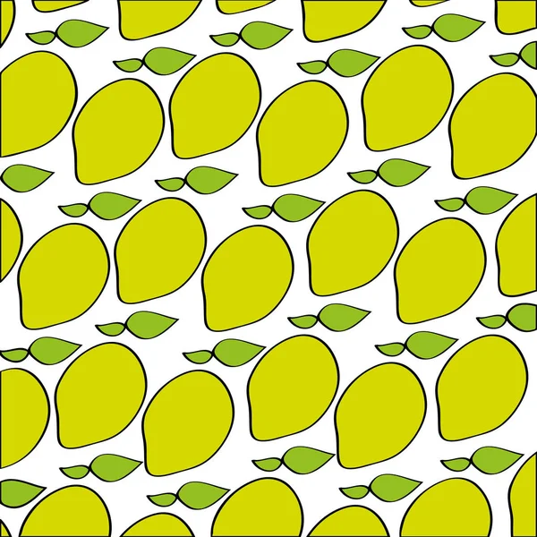 Mangos Muster frisches Obst Zeichensymbol — Stockvektor