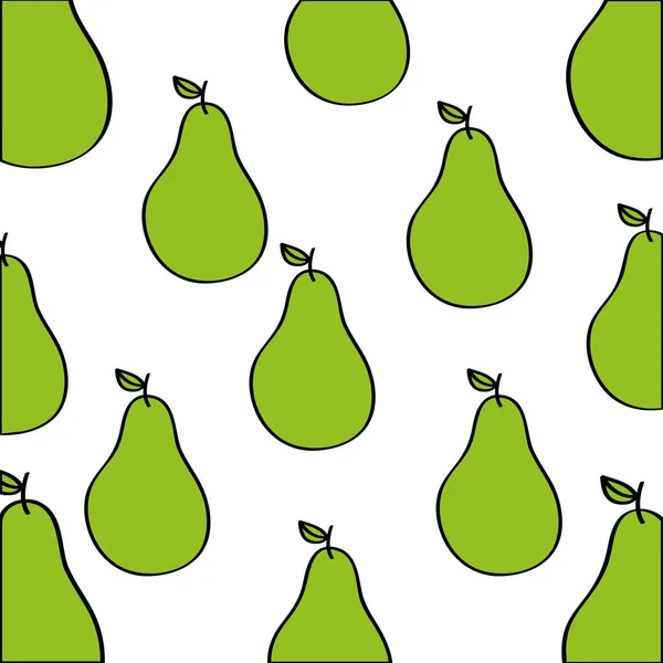 Birnen Muster frisches Obst Zeichensymbol — Stockvektor