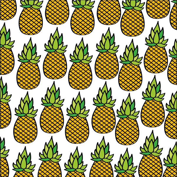 菠萝图案新鲜水果绘图图标 — 图库矢量图片