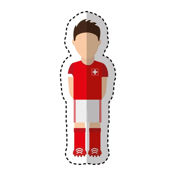 Švýcarsko týmový hráč fotbal — Stockový vektor