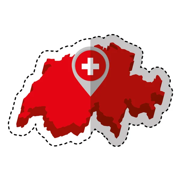 스위스 지도 고립 된 아이콘 — 스톡 벡터