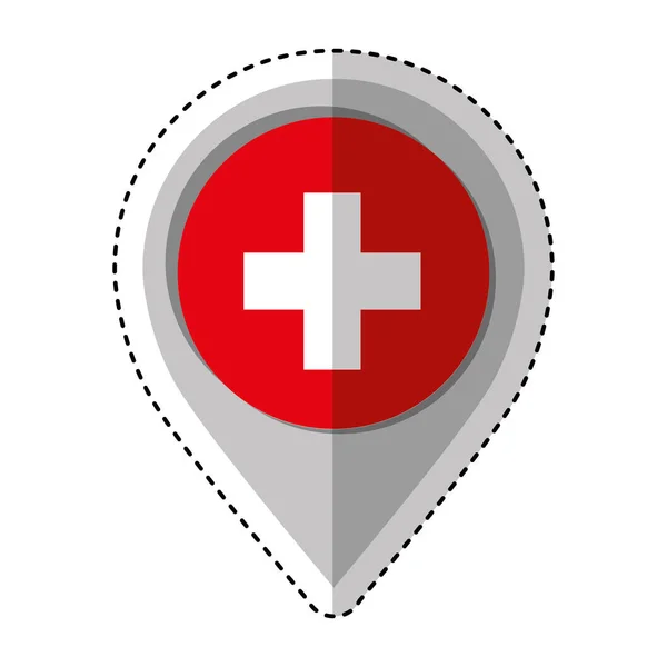 Pin location with switzerland flag — Stock Vector