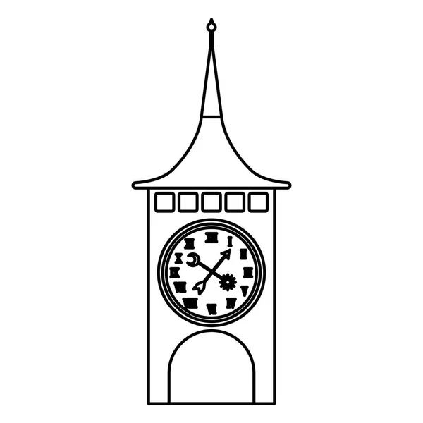 Clock of tower switzerland — Stock Vector