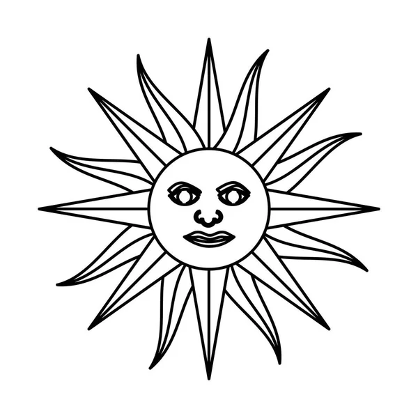Drapeau emblème du soleil uruguayen — Image vectorielle
