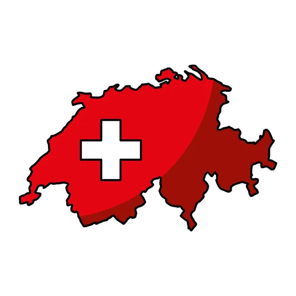 Χάρτης Ελβετία απομονωμένες εικονίδιο — Διανυσματικό Αρχείο
