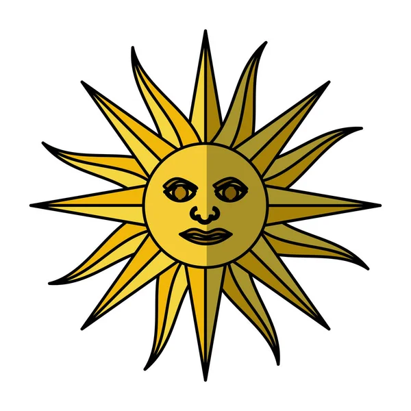 Sol uruguaia emblema bandeira — Vetor de Stock