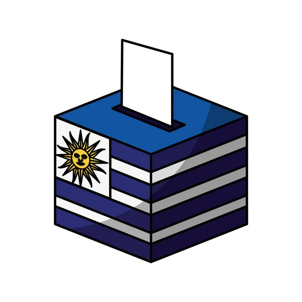 Giorno delle elezioni uruguay urna — Vettoriale Stock