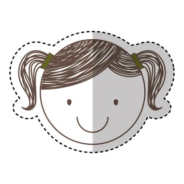 sevimli küçük kız çizim karakter