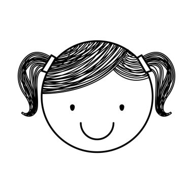 sevimli küçük kız çizim karakter