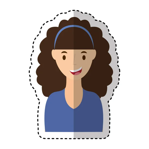 Cute woman avatar character — Stock Vector