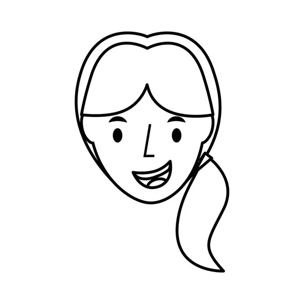 Cute woman avatar character — Stock Vector