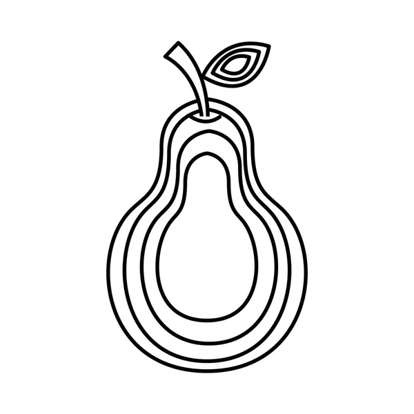 PEAR vers fruit tekening pictogram — Stockvector