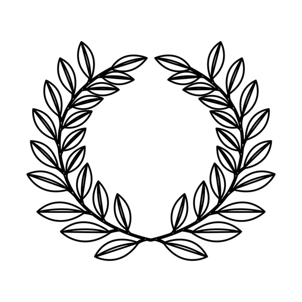 Wreath leafs crown icon — Stock Vector