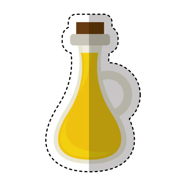 Aceite de oliva botella aislado icono — Vector de stock