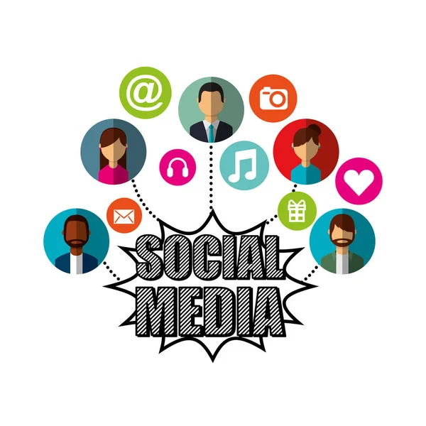 Sociale media netwerk iconen — Stockvector
